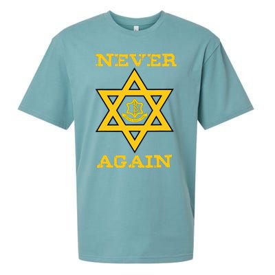 Never Again Support Israel Jewish Star Of David Idf Logo Sueded Cloud Jersey T-Shirt