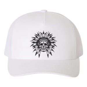 Native American Skull Yupoong Adult 5-Panel Trucker Hat