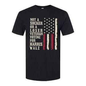 Not A Sucker Or A Loser Veterans Voting For Harris Walz 2024 Softstyle CVC T-Shirt