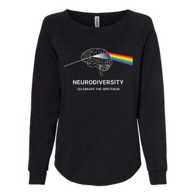 Neurodiversity Autism Spectrum ASD ADHD Rainbow Brain Womens California Wash Sweatshirt