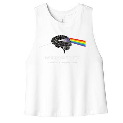 Neurodiversity Autism Spectrum ASD ADHD Rainbow Brain Women's Racerback Cropped Tank