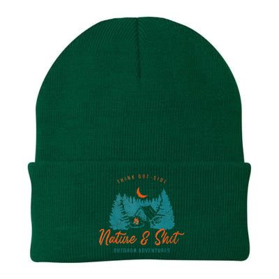 Nature And Shit Hiking Camping Nature Lover Knit Cap Winter Beanie