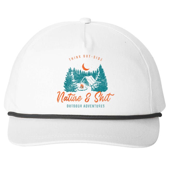 Nature And Shit Hiking Camping Nature Lover Snapback Five-Panel Rope Hat