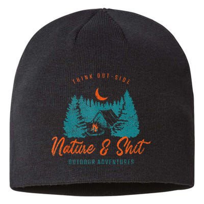 Nature And Shit Hiking Camping Nature Lover Sustainable Beanie