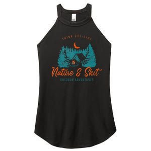 Nature And Shit Hiking Camping Nature Lover Women's Perfect Tri Rocker Tank