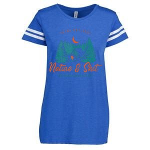 Nature And Shit Hiking Camping Nature Lover Enza Ladies Jersey Football T-Shirt