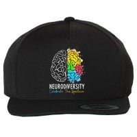 Neurodiversity Autism Spectrum Asd Adhd Rainbow Brain Wool Snapback Cap