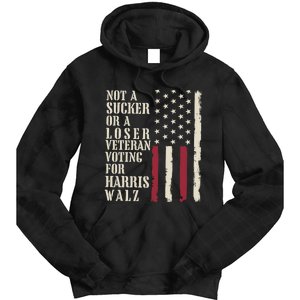 Not A Sucker Or A Loser Veterans Voting For Harris Walz 2024 Tie Dye Hoodie