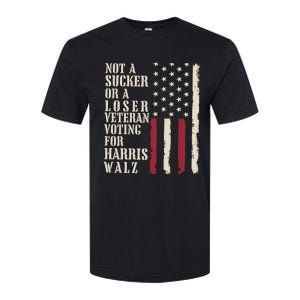 Not A Sucker Or A Loser Veterans Voting For Harris Walz 2024 Softstyle CVC T-Shirt