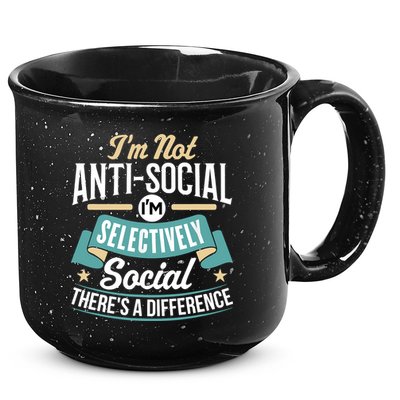 Not Antisocial, Sarcastic Humor, Sarcasm 15oz Campfire Ceramic Mug