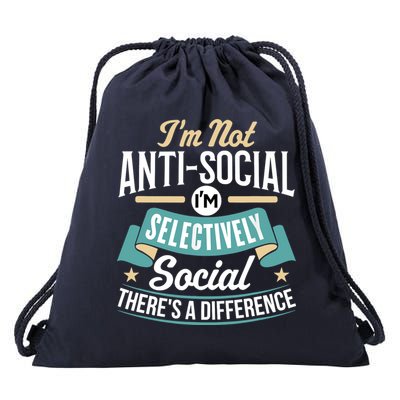 Not Antisocial, Sarcastic Humor, Sarcasm Drawstring Bag