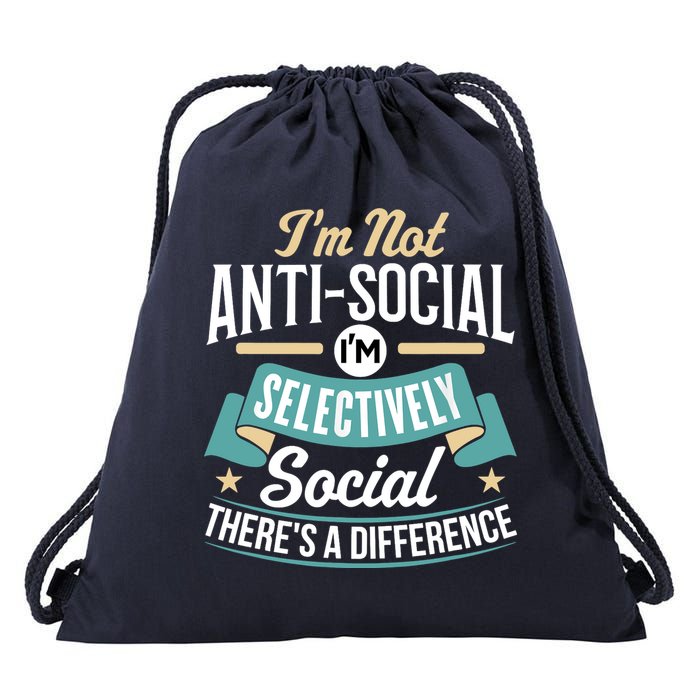 Not Antisocial, Sarcastic Humor, Sarcasm Drawstring Bag