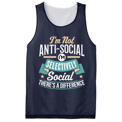 Not Antisocial, Sarcastic Humor, Sarcasm Mesh Reversible Basketball Jersey Tank