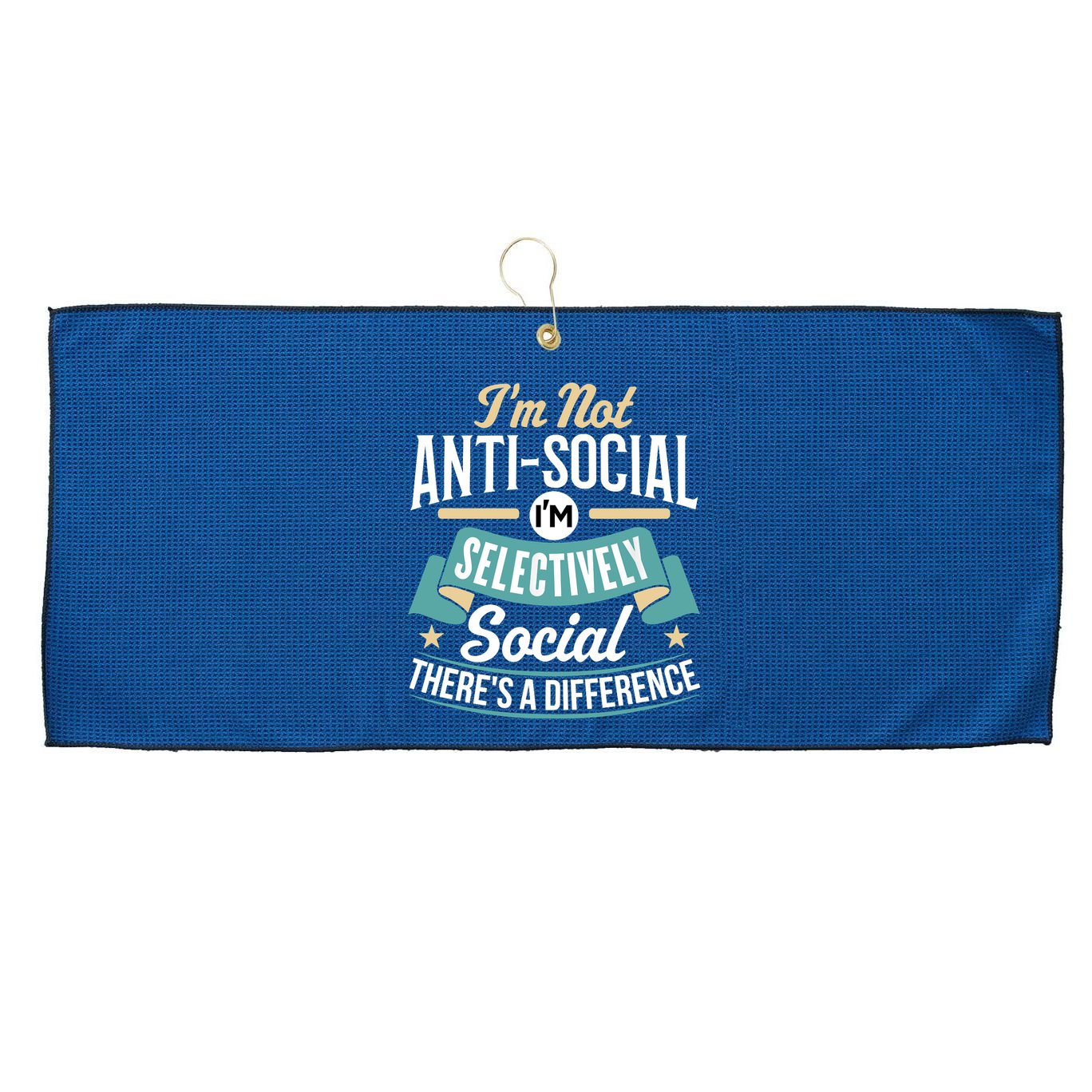 Not Antisocial, Sarcastic Humor, Sarcasm Large Microfiber Waffle Golf Towel