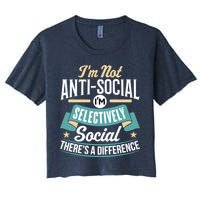 Not Antisocial, Sarcastic Humor, Sarcasm Women's Crop Top Tee