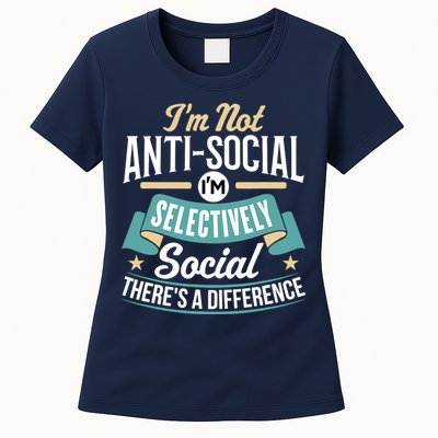 Not Antisocial, Sarcastic Humor, Sarcasm Womens T-Shirt