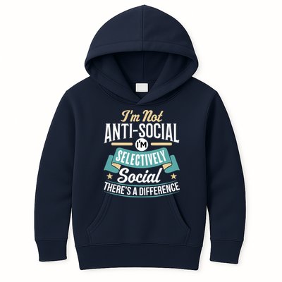 Not Antisocial, Sarcastic Humor, Sarcasm Kids Hoodie