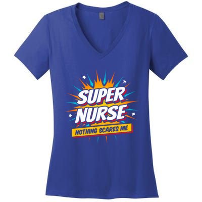 Nurse Appreciation Super Nurse Hero Superhero Nurse Gift Women's V-Neck T-Shirt