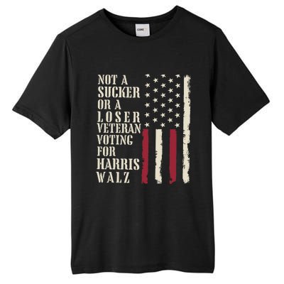 Not A Sucker Or A Loser Veterans Voting For Harris Walz 2024 Tall Fusion ChromaSoft Performance T-Shirt