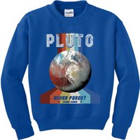 Nerdy Astronomy Space Science Vintage Never Forget Pluto Gift Kids Sweatshirt