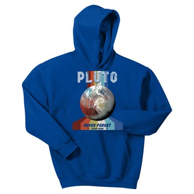 Nerdy Astronomy Space Science Vintage Never Forget Pluto Gift Kids Hoodie