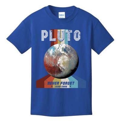 Nerdy Astronomy Space Science Vintage Never Forget Pluto Gift Kids T-Shirt