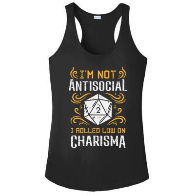 Not Anti Social Low Charisma Funny Rpg Gamer Ladies PosiCharge Competitor Racerback Tank