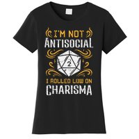 Not Anti Social Low Charisma Funny Rpg Gamer Women's T-Shirt