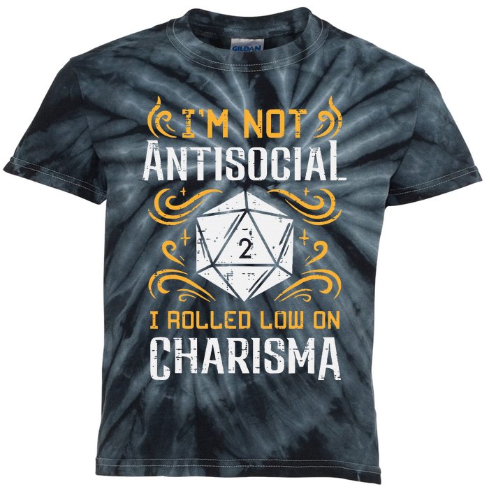 Not Anti Social Low Charisma Funny Rpg Gamer Kids Tie-Dye T-Shirt