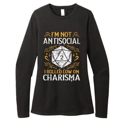 Not Anti Social Low Charisma Funny RPG Gamer Womens CVC Long Sleeve Shirt