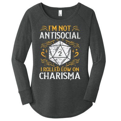 Not Anti Social Low Charisma Funny RPG Gamer Women's Perfect Tri Tunic Long Sleeve Shirt