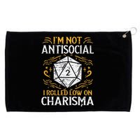 Not Anti Social Low Charisma Funny RPG Gamer Grommeted Golf Towel