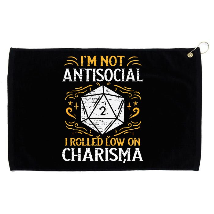 Not Anti Social Low Charisma Funny RPG Gamer Grommeted Golf Towel