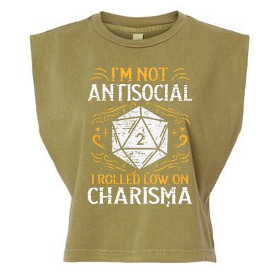 Not Anti Social Low Charisma Funny RPG Gamer Garment-Dyed Women's Muscle Tee