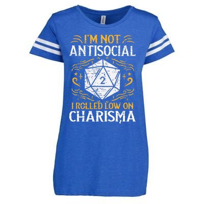 Not Anti Social Low Charisma Funny RPG Gamer Enza Ladies Jersey Football T-Shirt