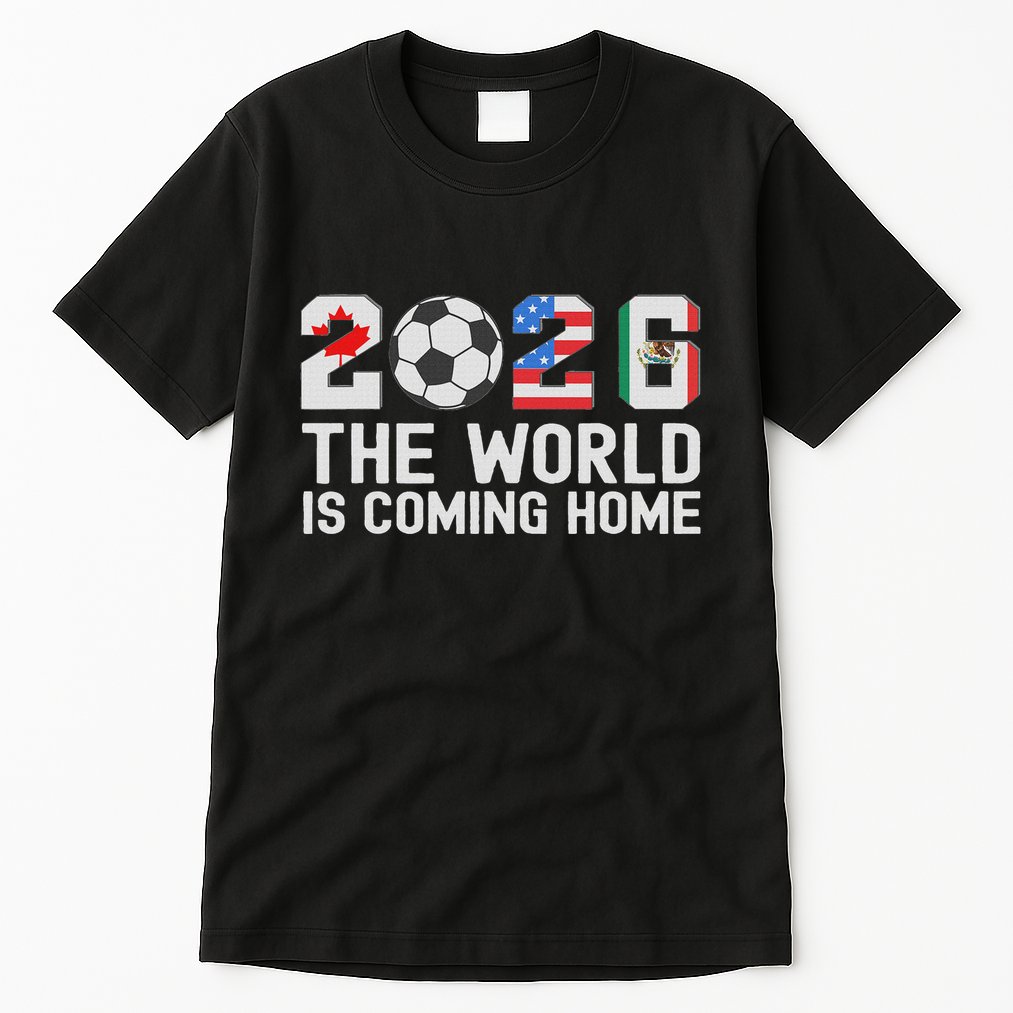 North America Soccer Ball Boy Girl Cool 2026 Football Tall T-Shirt