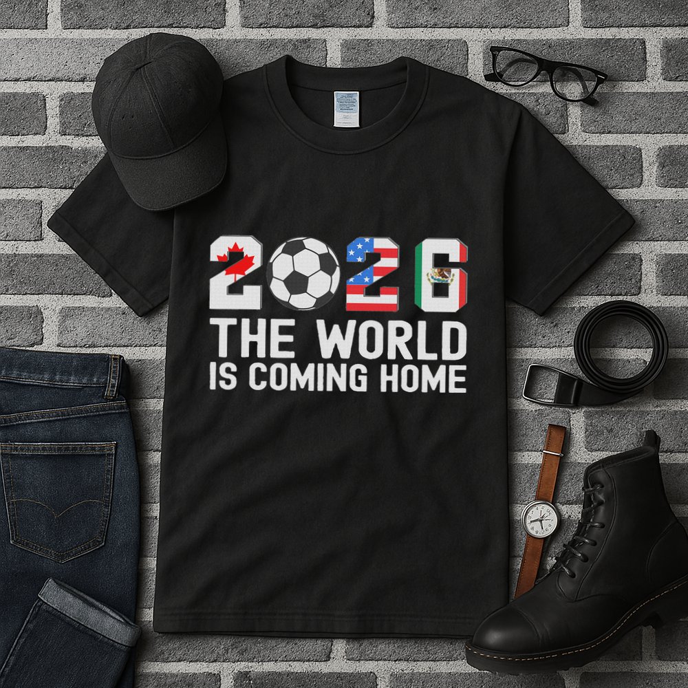 North America Soccer Ball Boy Girl Cool 2026 Football Tall T-Shirt