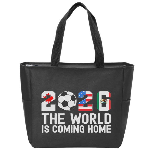 North America Soccer Ball Boy Girl Cool 2026 Football Zip Tote Bag