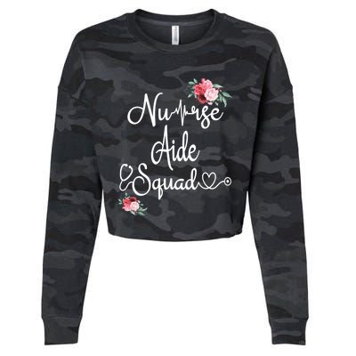 Nurse Aide Squad Flower Nurses Nursing Graduation Medical Gift Cropped Pullover Crew