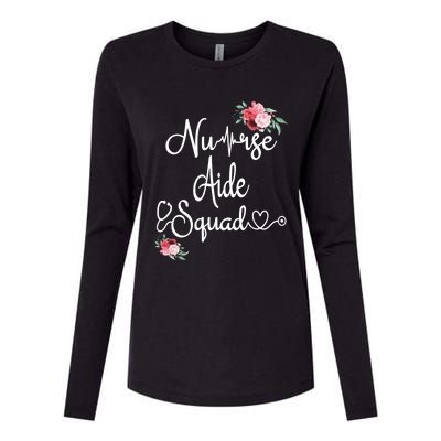 Nurse Aide Squad Flower Nurses Nursing Graduation Medical Gift Womens Cotton Relaxed Long Sleeve T-Shirt