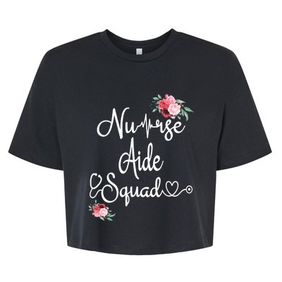 Nurse Aide Squad Flower Nurses Nursing Graduation Medical Gift Bella+Canvas Jersey Crop Tee