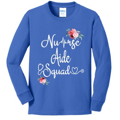 Nurse Aide Squad Flower Nurses Nursing Graduation Medical Gift Kids Long Sleeve Shirt