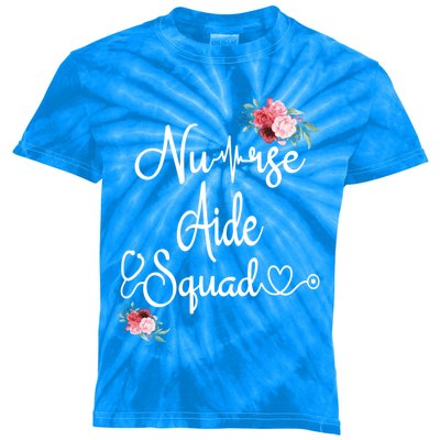 Nurse Aide Squad Flower Nurses Nursing Graduation Medical Gift Kids Tie-Dye T-Shirt