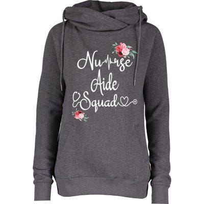 Nurse Aide Squad Flower Nurses Nursing Graduation Medical Gift Womens Funnel Neck Pullover Hood