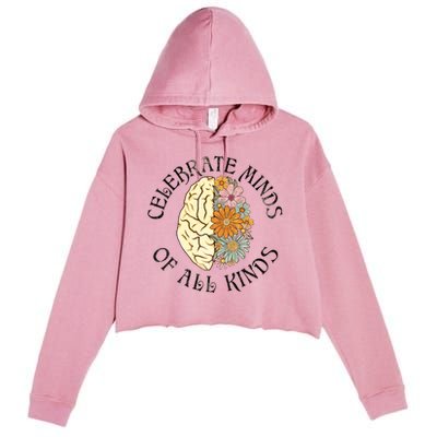 Neurodiversity Autism Spectrum ASD ADHD Rainbow Brain Crop Fleece Hoodie