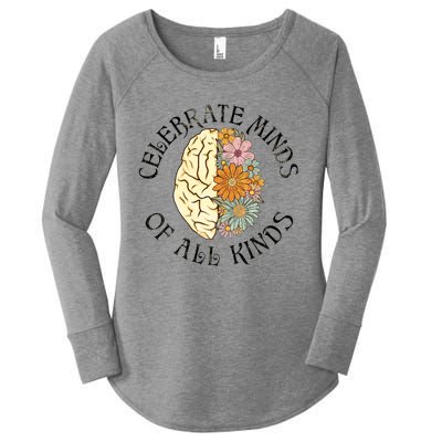 Neurodiversity Autism Spectrum ASD ADHD Rainbow Brain Women's Perfect Tri Tunic Long Sleeve Shirt