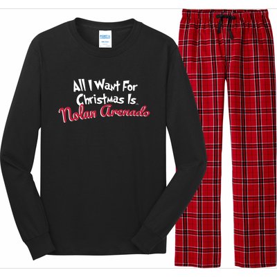 Nolan Arenado St Louis Baseball All I Want For Christmas Cute Gift Long Sleeve Pajama Set