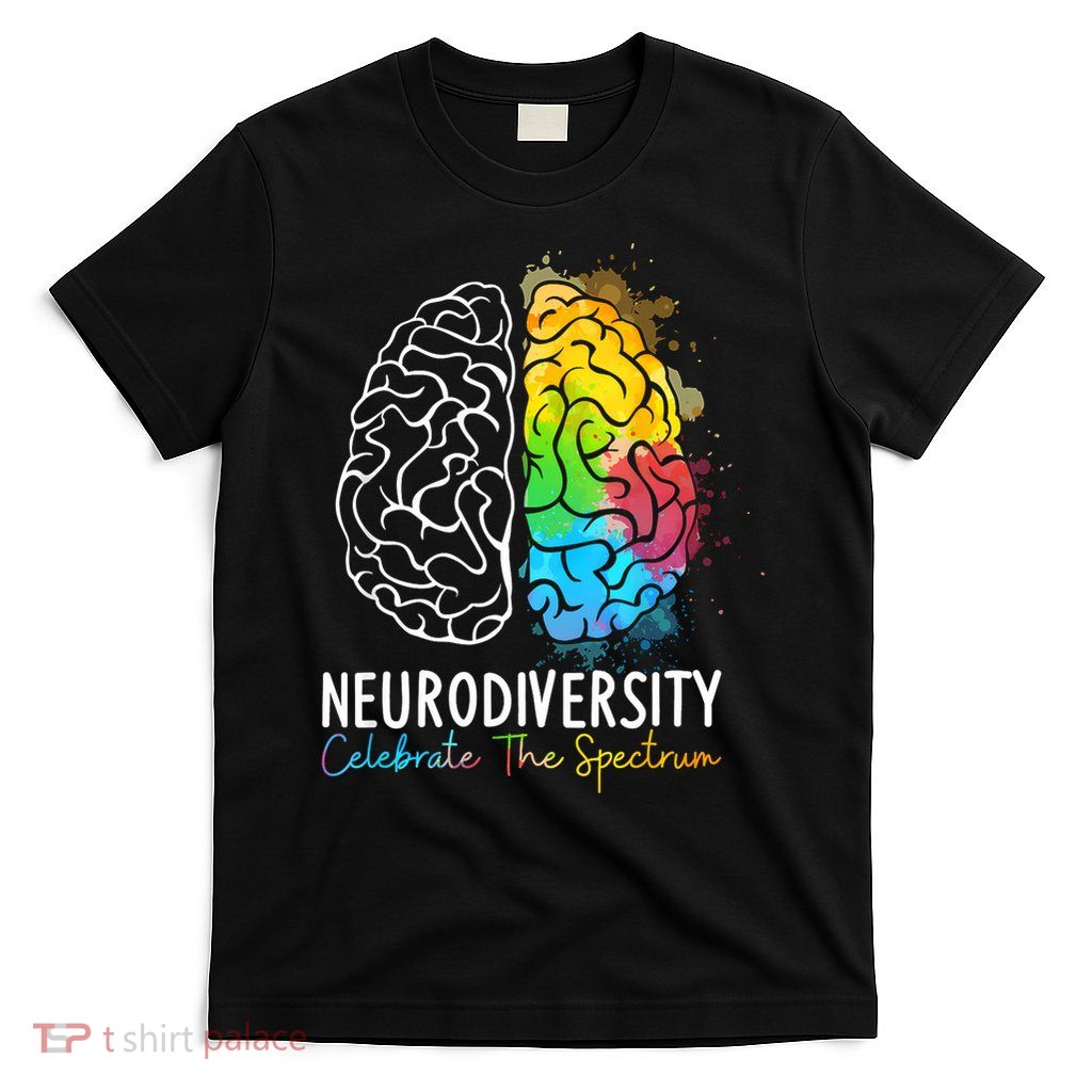 Neurodiversity - Autism Spectrum ASD ADHD Rainbow Brain T-Shirt