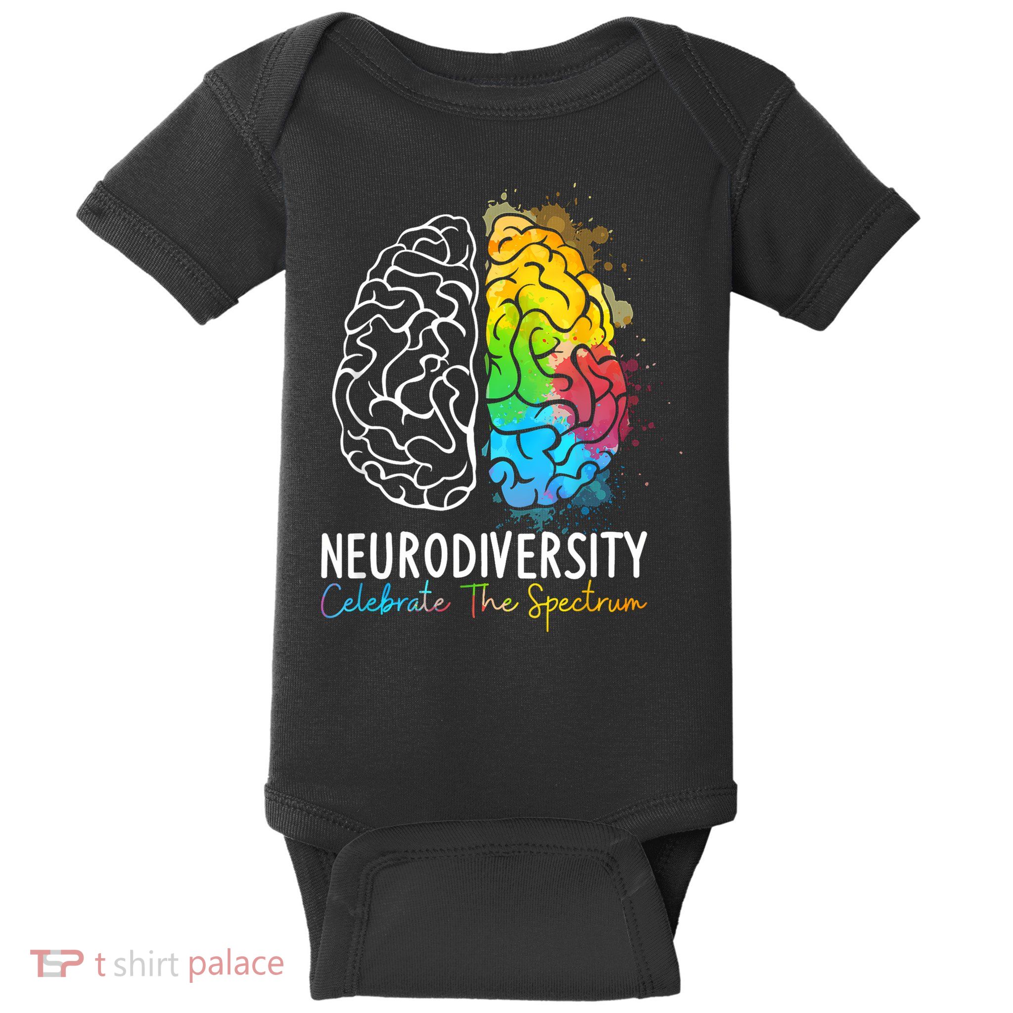 Neurodiversity - Autism Spectrum ASD ADHD Rainbow Brain Baby Bodysuit