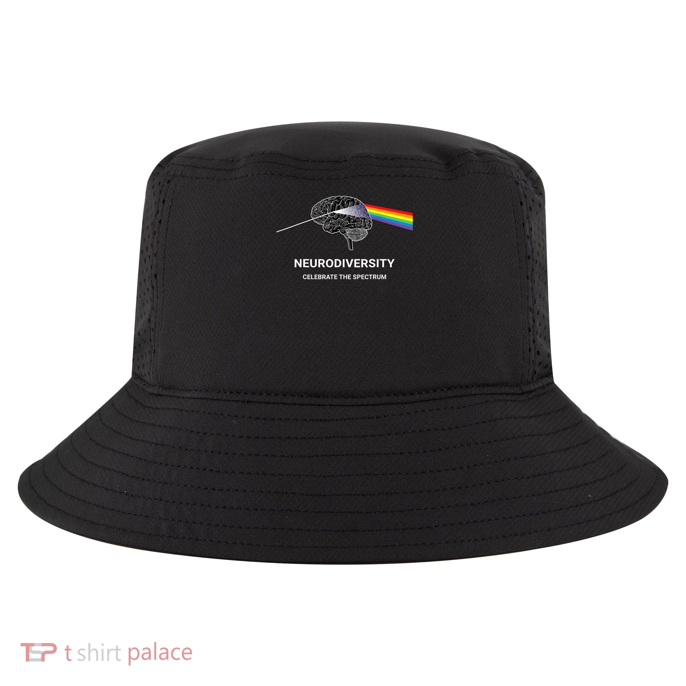 Neurodiversity Autism Spectrum ASD ADHD Rainbow Brain Cool Comfort Performance Bucket Hat